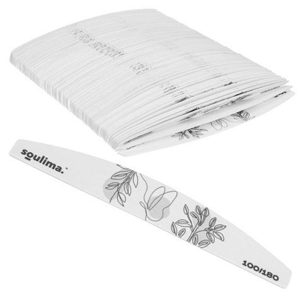 Soulima 27787 Nagelfeilen-Set, doppelseitig 100/180, 100 Stück