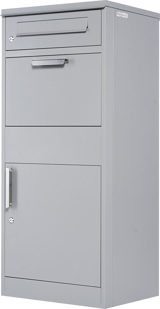 Zelsius Paketbriefkasten RAL9007 Grau, Stahl Briefkasten Produktbild 