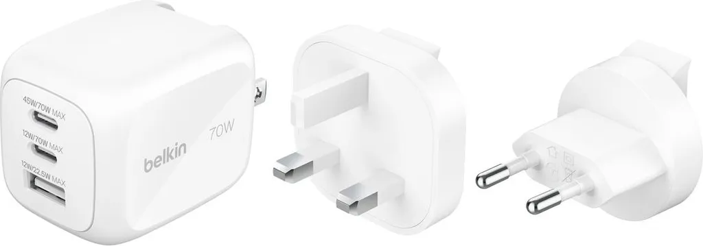 Chargeur Double USB-C 45W Belkin WCH018hq avec Technologie GaN Safe