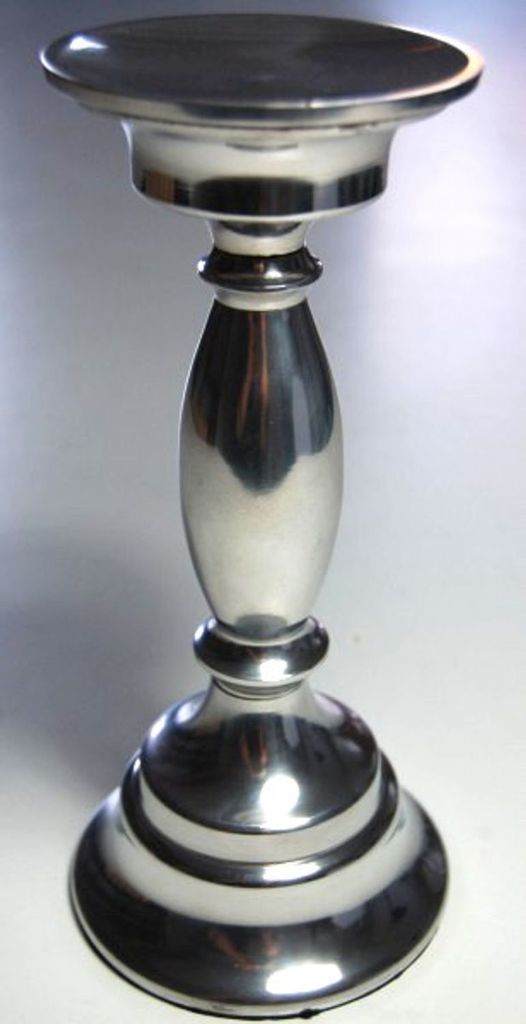 Kerzenleuchter 23cm silber für Stumpenkerze Kerzenständer Kerzenhalter Tischdeko