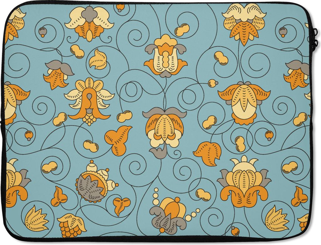 MuchoWow Laptop Hülle 15 Zoll Muster - Vintage - Blumen Laptoptasche - Laptoptasche - Sleeve - Rundum-Schutz