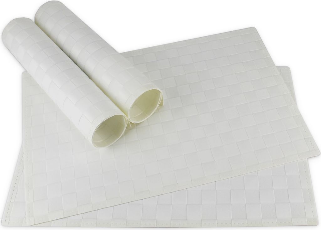 Tischsets MODERN 4er Set Weiß als Tischuntersetzer