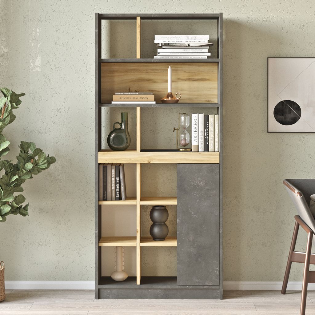 Bibliothek Houseland Rory Eiche Wotan/Beton