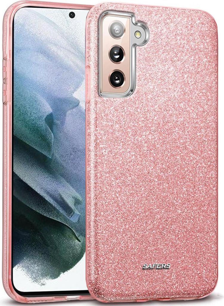 Handy Case für Samsung Galaxy S22 Plus Hülle Glitzer Cover TPU Schutzhülle, Rosegold