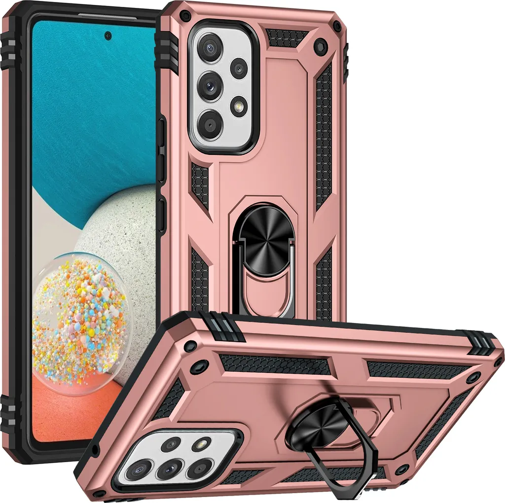Custodia Samsung Galaxy A53 5G Protezione Militare con Anello Rosa