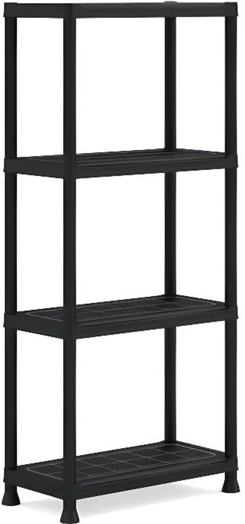 KETER Modulares Regal, Schwarz, 60 x 30 x 135 cm, 4 Feuchtigkeitsbeständige Böden