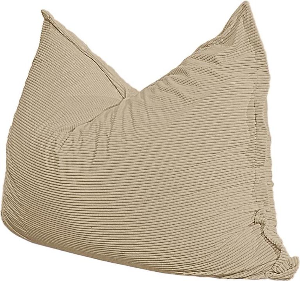 Pouf in velluto a coste BANANAIR 180 x 140 cm beige Immagine del prodotto 