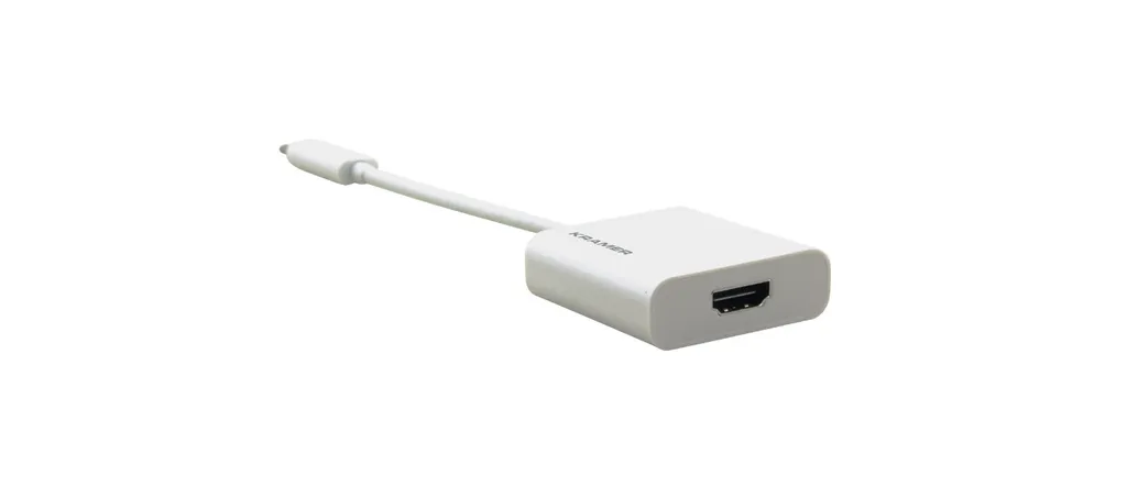 Kramer ADC-U31C/HF Adaptateur USB-C vers HDMI 4K Blanc de 0,17m