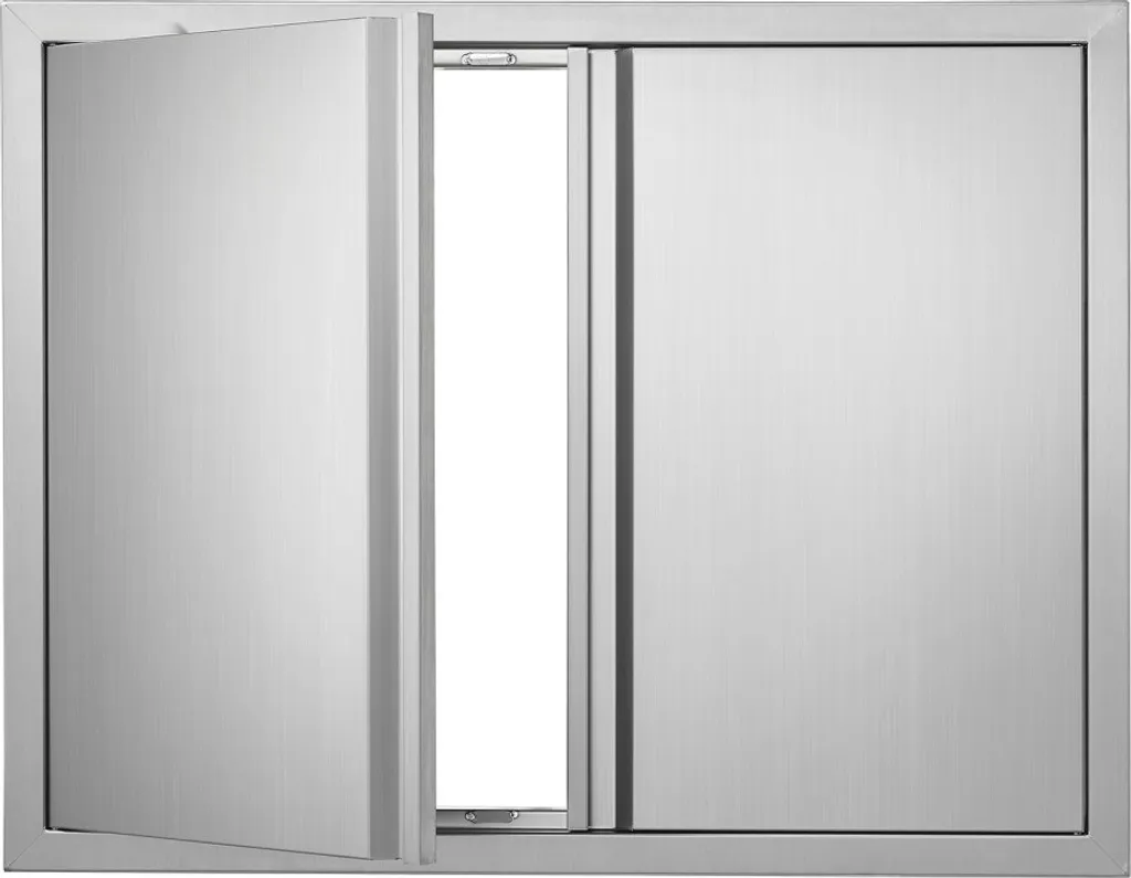 Porte d'accès barbecue 787x609mm en acier inox - Double porte verticale
