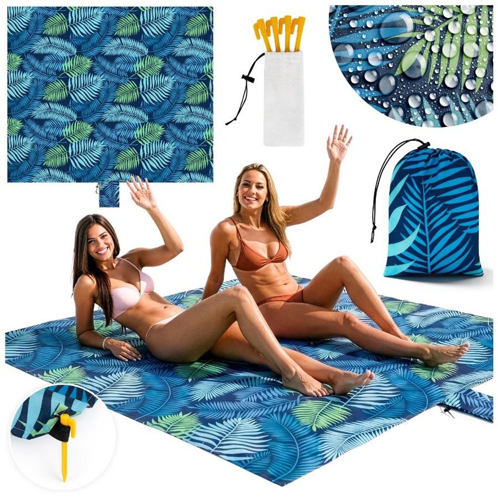 Palm Paradise Strandmatte 220x194 cm Wasserdicht & Sandfrei Produktbild 