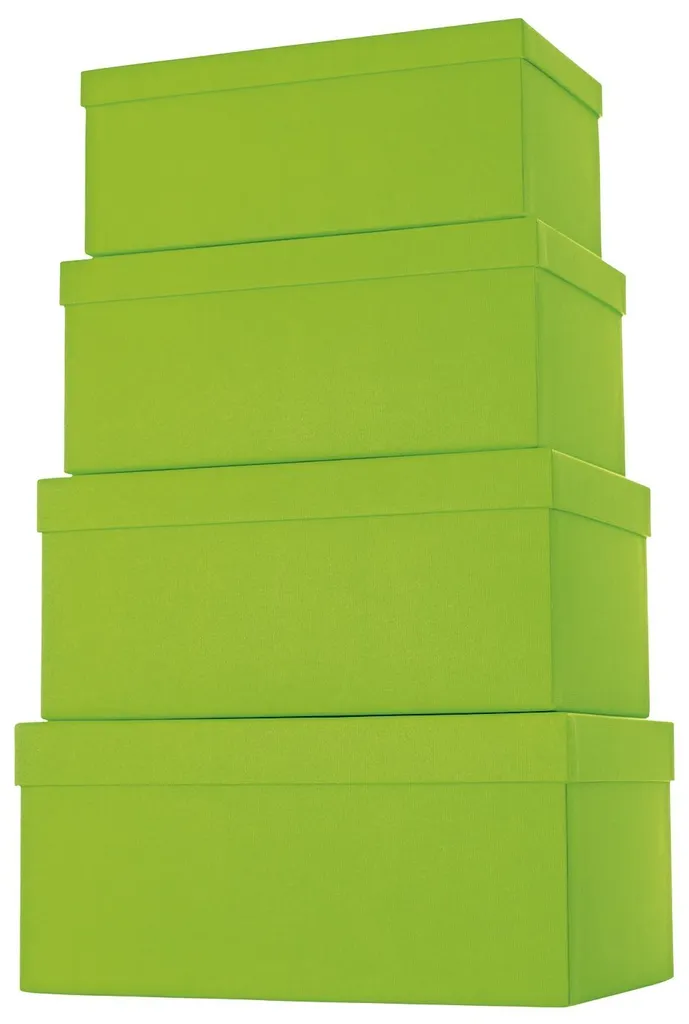Coffrets de Rangement Monochromes Verts en Carton Rigide Stewo