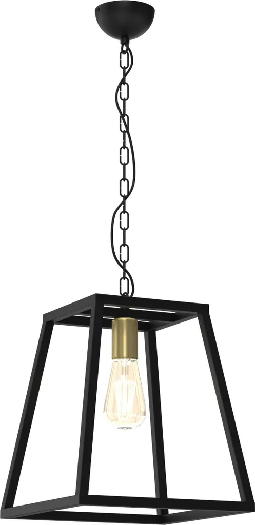 Lampe à Suspendre Réglable Noir et Or 30 cm IP20 Luminaire Design Loft
