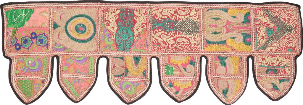 Orientalischer Wandbehang, Indischer Türbehang, Wimpel Wandteppich, Wanddekoration, Tür Deko Einzelstück 90*30 cm - Design 12, Mehrfarbig, Baumw...