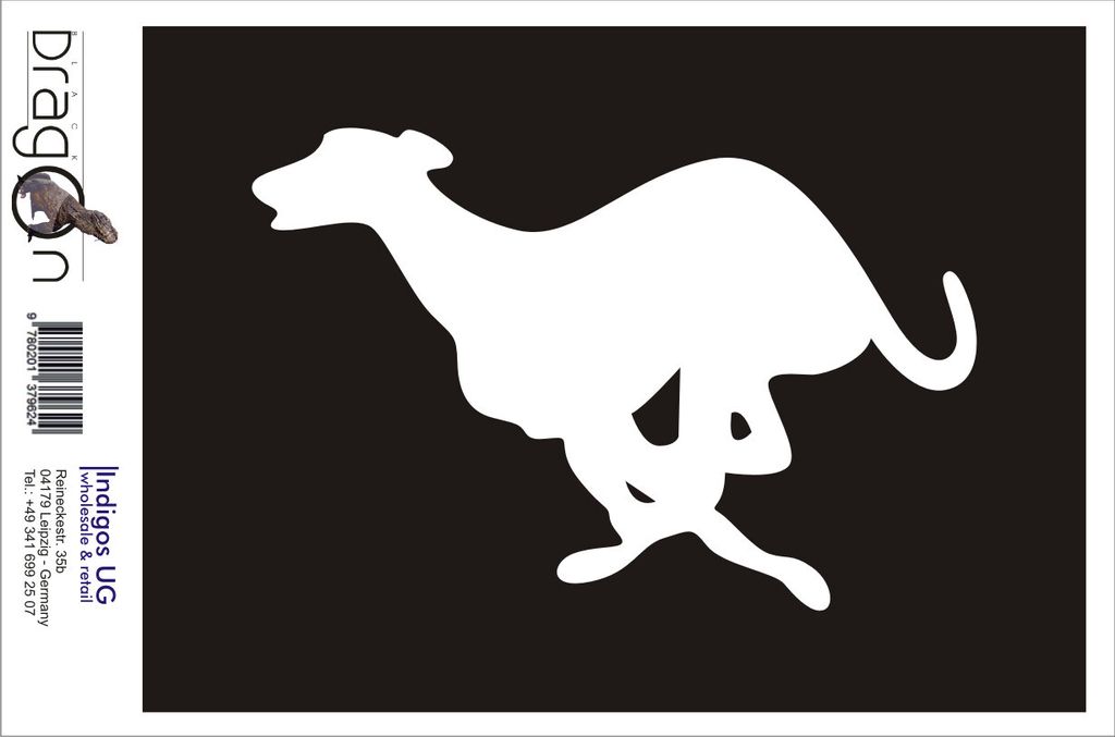 Aufkleber / Autoaufkleber - JDM / Die cut / Auto / OEM - Windhund - 180x120 mm gold - Heckscheibe / Heckscheibenaufkleber