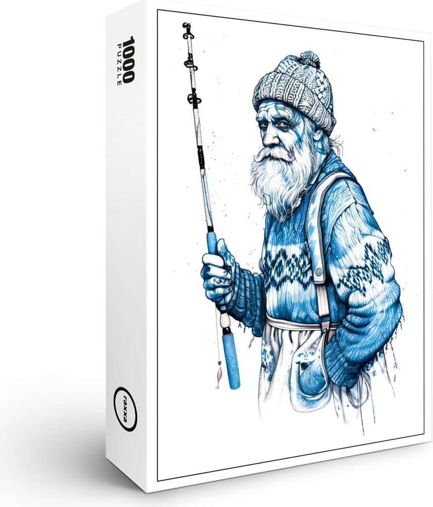 raxxa Premium-Puzzle "Elderly Sailor Standing Calm Holding Fishing Rod", 1000 Teile
