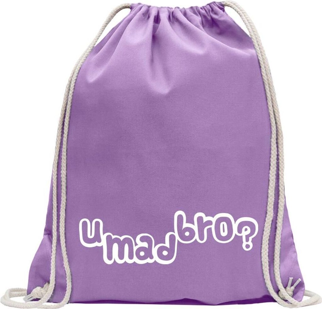 Kiwistar - Turnbeutel - lavendel - u mad bro? - Fun Rucksack Sport Beutel Gymsack Baumwolle mit Ziehgurt