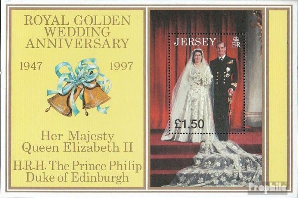Briefmarken GB - Jersey 1997 Mi Block16 (kompl.Ausg.) postfrisch Hochzeit