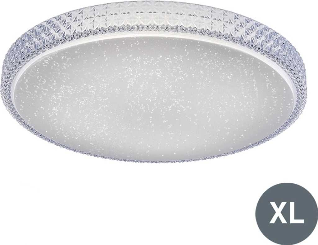 Plafonnier moderne rond blanc avec ciel étoilé 60cm incl. Image du produit 