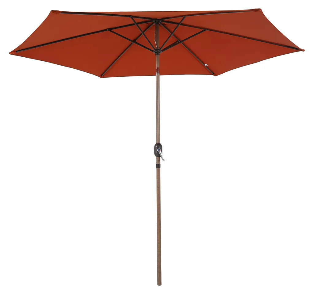 Parasol Central 300 cm AXI Noor Structure Acier Thermolaqué Aspect Chêne