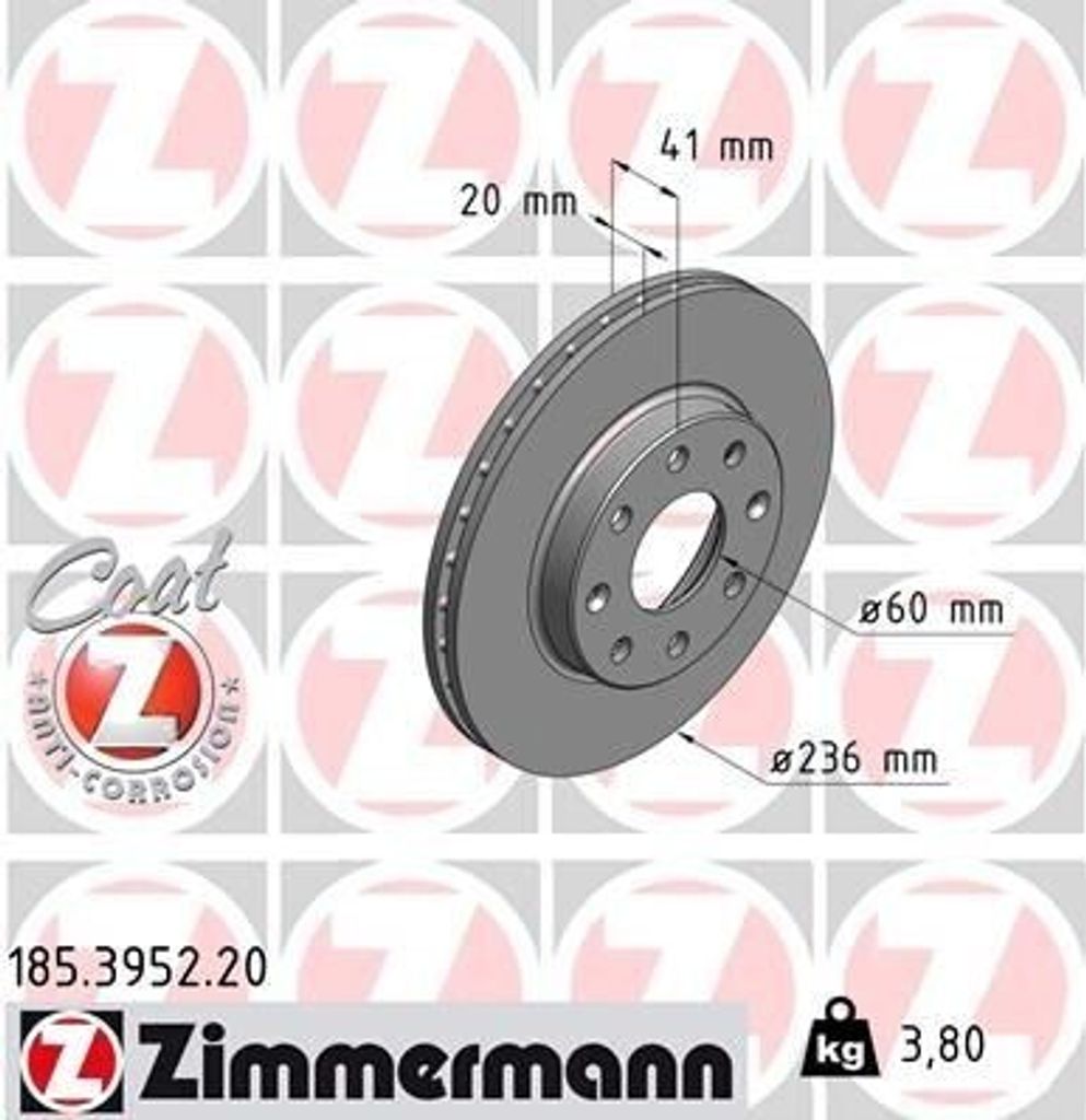 ZIMMERMANN 185.3952.20 - Bremsscheibe für Spark (M300)