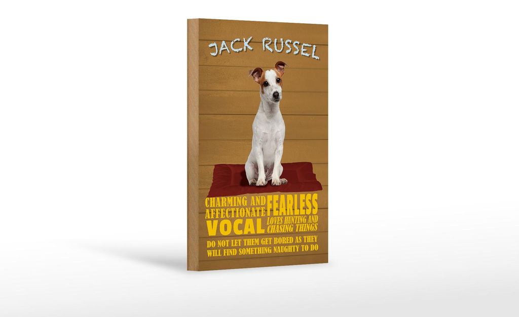 Holzschild Spruch 12x18cm Jack Russel Hund charming