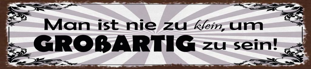vianmo Blechschild 10x46 cm nie zu klein, um großartig zu sein