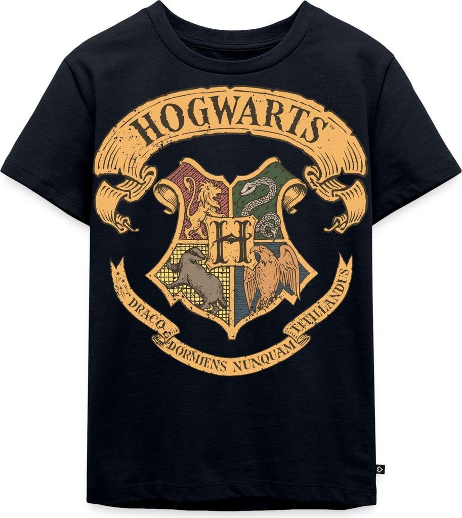 Spreadshirt Harry Potter Hogwarts Wappen Kinder Premium T-Shirt, 110/116 (4 Jahre), Navy
