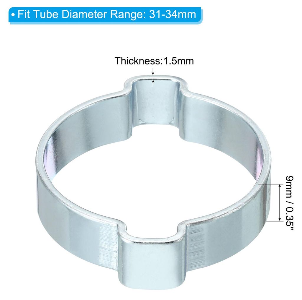 30 Stš¹ck Doppelohr Schlauchschellen, Einstellbare 2-Ohr Schlauchschellen ? 31-34mm, Verzinkter Zweiohrschellen, Schlauch Klemmplatten fš¹r Ful...