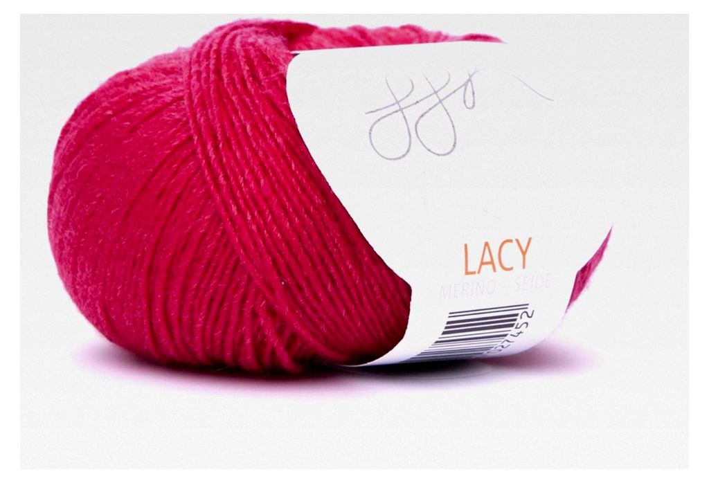 Lacy - Wolle mit Seide - 25g Wolle zum Stricken oder Häkeln - Lace-Garn - Farbe 017 - Korallenrot
