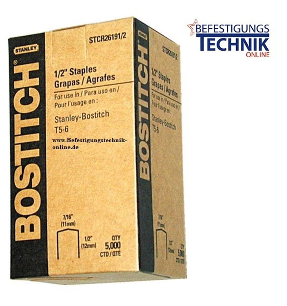Bostitch STCR2619 Agrafes 6mm galvanisées pour P6C-6 Image du produit 