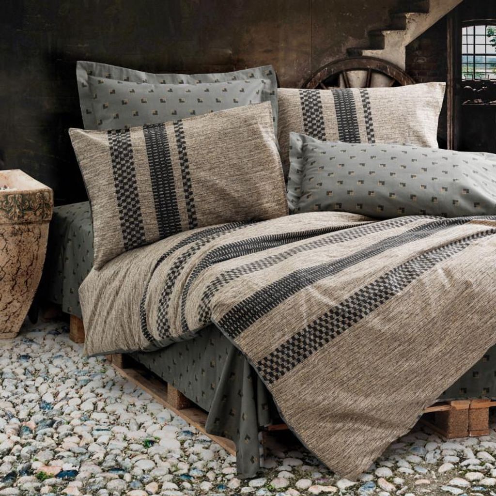 L'Essentiel Linge de Maison, Arlo - Brown, Bettlaken, Bettlaken, 100 % BAUMWOLLE RANFORCE, 200 x 220 cm