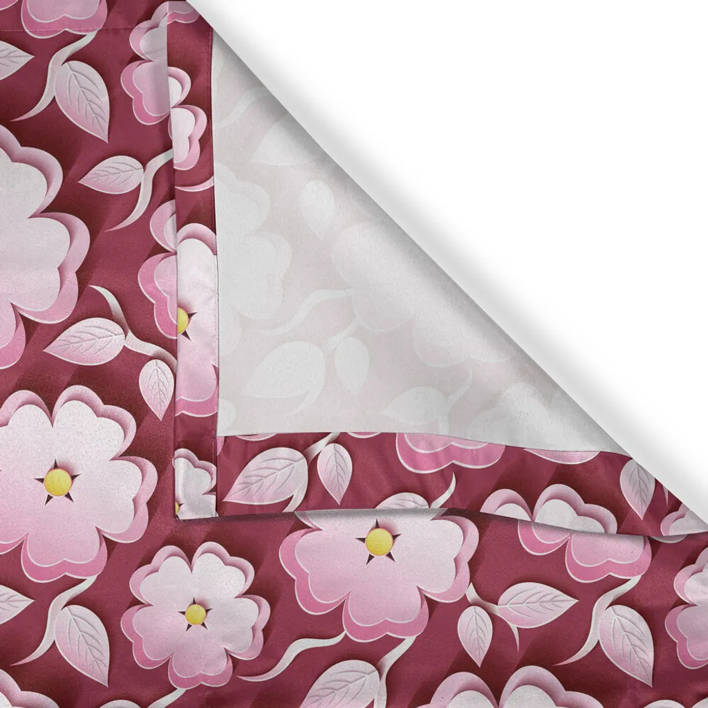 Tenda ABAKUHAUS Giapponese 150x225 Cm Con Rami Di Ciliegio Sakura | Microfibra Morbida, 2 Pannelli, Terra Di Siena - 2