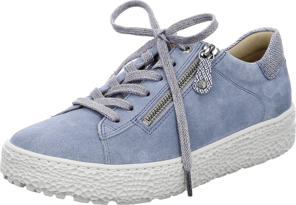 Hartjes Phil 162.1401 Damen Sneaker Schnürer Hellblau, Leder - Damenschuhe Bequeme Schnürschuhe, Blau, leder (velour)