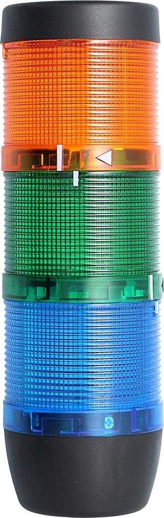 STEX24 Signalsäule blau-grün-gelb, 70mm, 24V AC/DC, LED-Dauerlicht SS70-OB3/24 106 MaßeLänge216,0mm, Durchmesser 70,0mm
