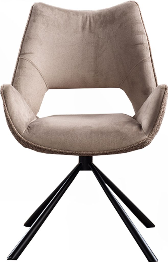 KAWOLA Esszimmerstuhl VELO Drehstuhl Stoff steingrau