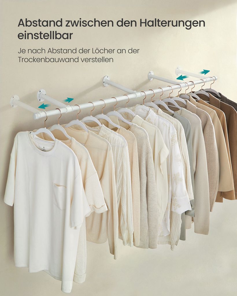 SONGMICS Kleiderstange für die Wand, Kleiderständer Produktbild 5