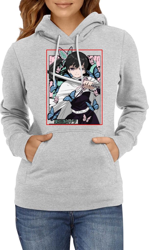 Damen Kapuzenpullover Anime Manga Demon Anime Slayer Kanao Tsuyuri 01 Kanao, Lady S / Grau