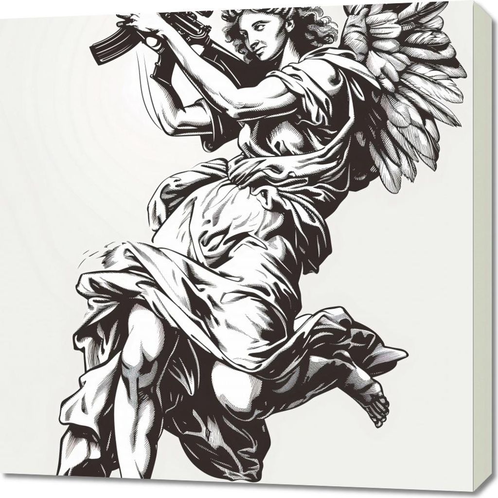 Bild 70x70cm Engel des Krieges