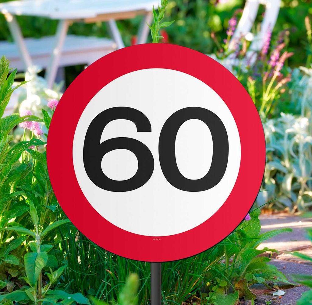 60. Geburtstag Verkehrsschild Gartenschild Produktbild 