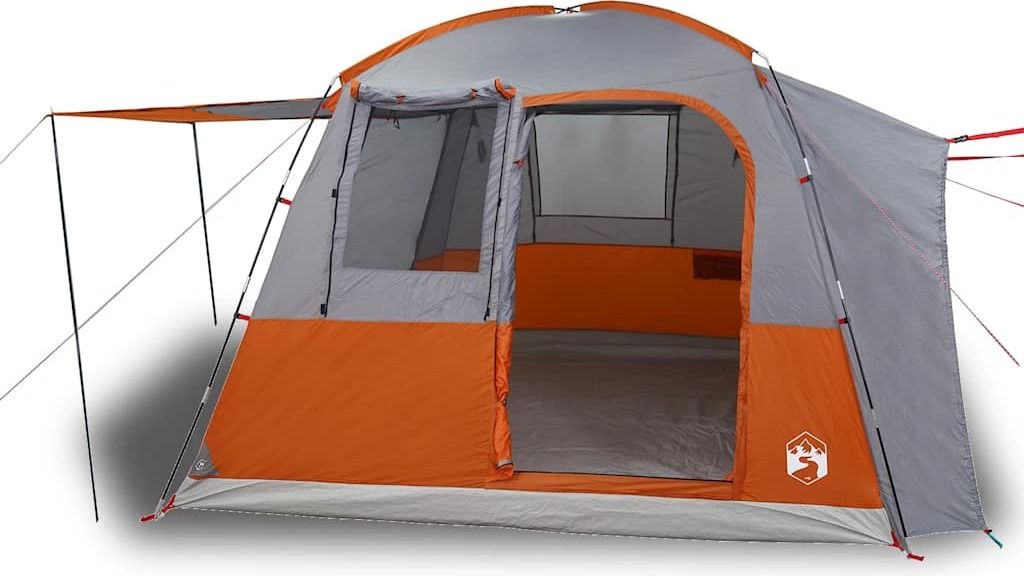 vidaXL Autozelt 4 Personen Grau und Orange Wasserfest