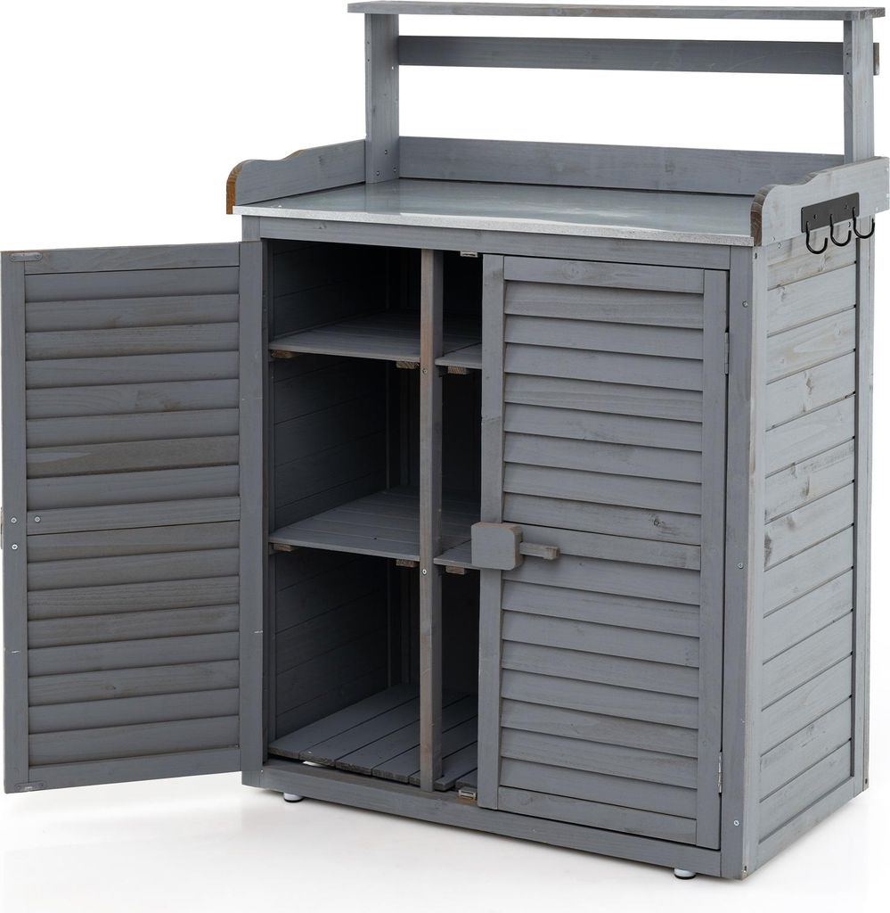 COSTWAY Pflanztisch mit Unterschrank, Arbeitsplatte & Produktbild 