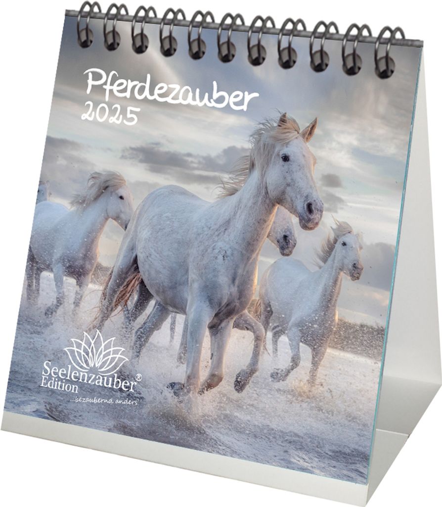Pferdezauber Kalender für 2025 Format 10cm x 10cm Pferde und Fohlen - Seelenzauber