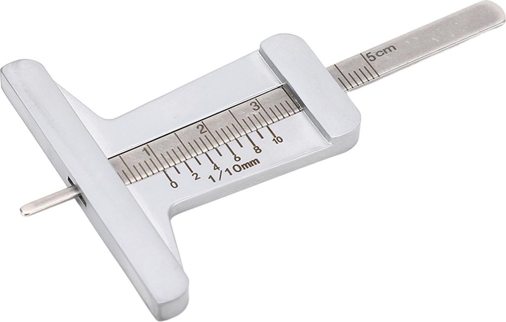 0 bis 50 mm Reifengewinde-Tiefenmesser, tragbares Messgerät aus Edelstahl für Auto und Motorrad