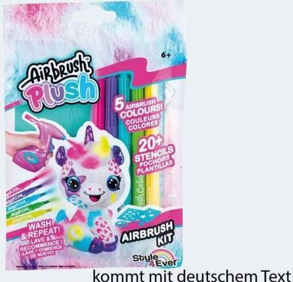 Airbrush Plüsch Refill Kit 5 Farben + Schablonen