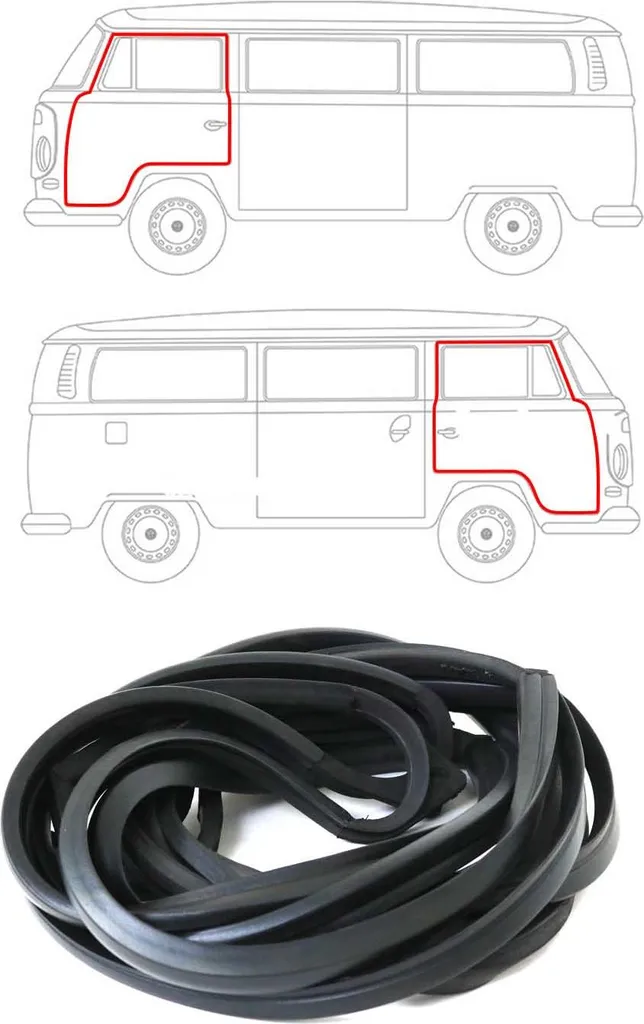 Joint de porte pour VW Transporter T2 1967-1979 Protection de bord noir