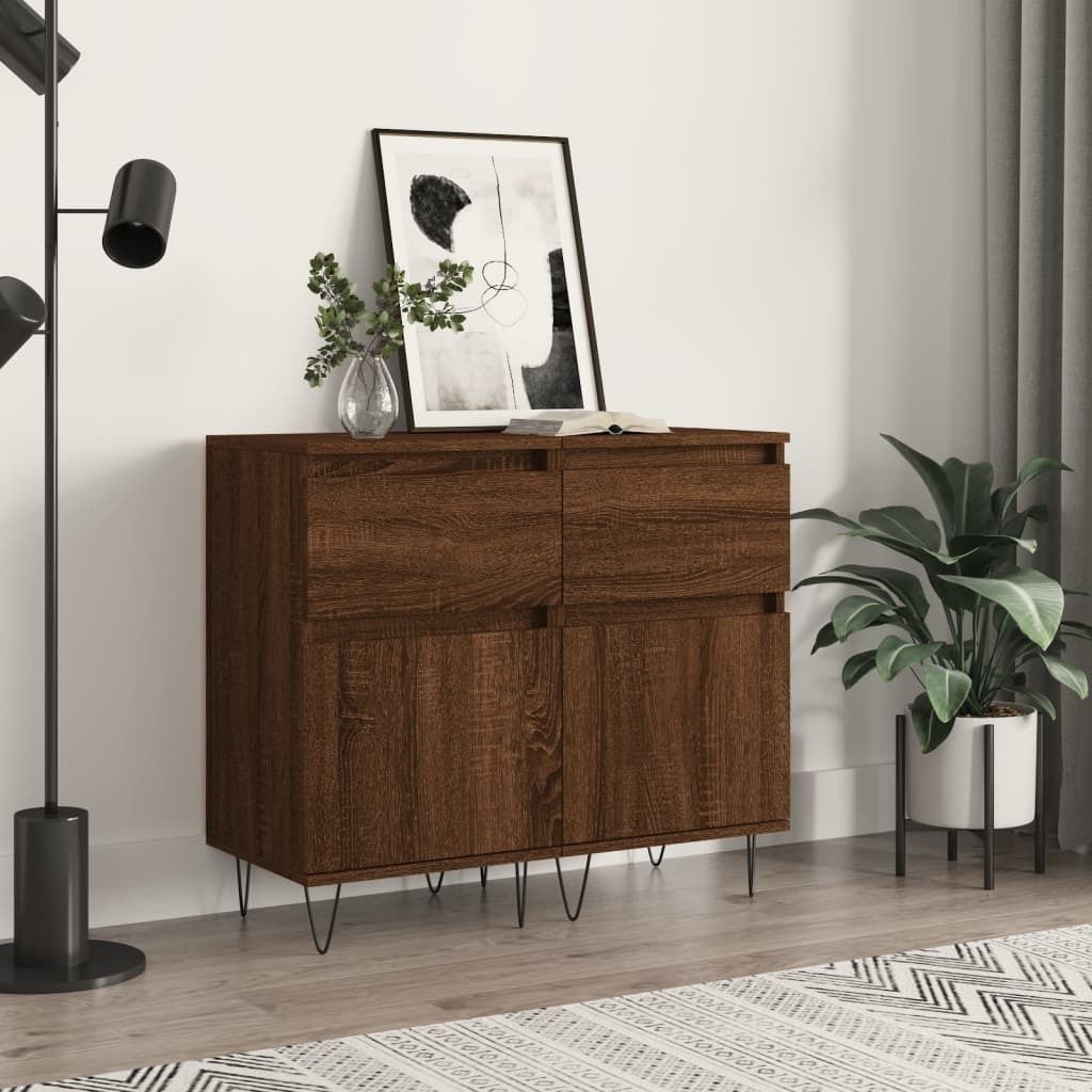 [Home] Sideboards 2 Stk. Braun Eichen-Optik 40x35x70 cm Holzwerkstoff , Neue Mode 2024 im häuslichen Leben