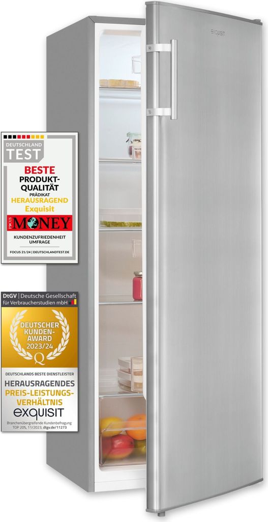 Exquisit Vollraumkühlschrank KS320-V-H-040D inoxlook | Produktbild 1