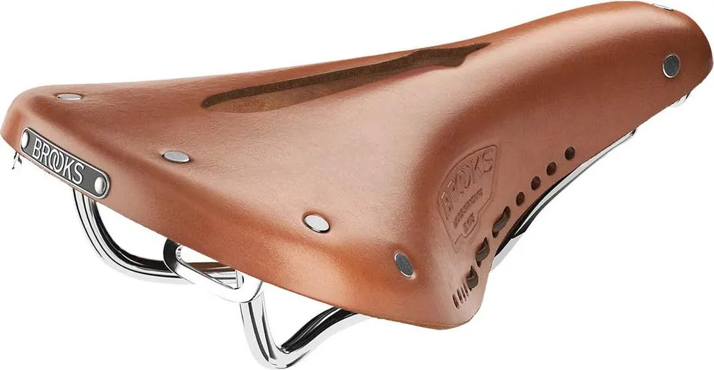 Selle de Vélo en Cuir Ouverte Brooks B17 Short Carved Miel de Voyage