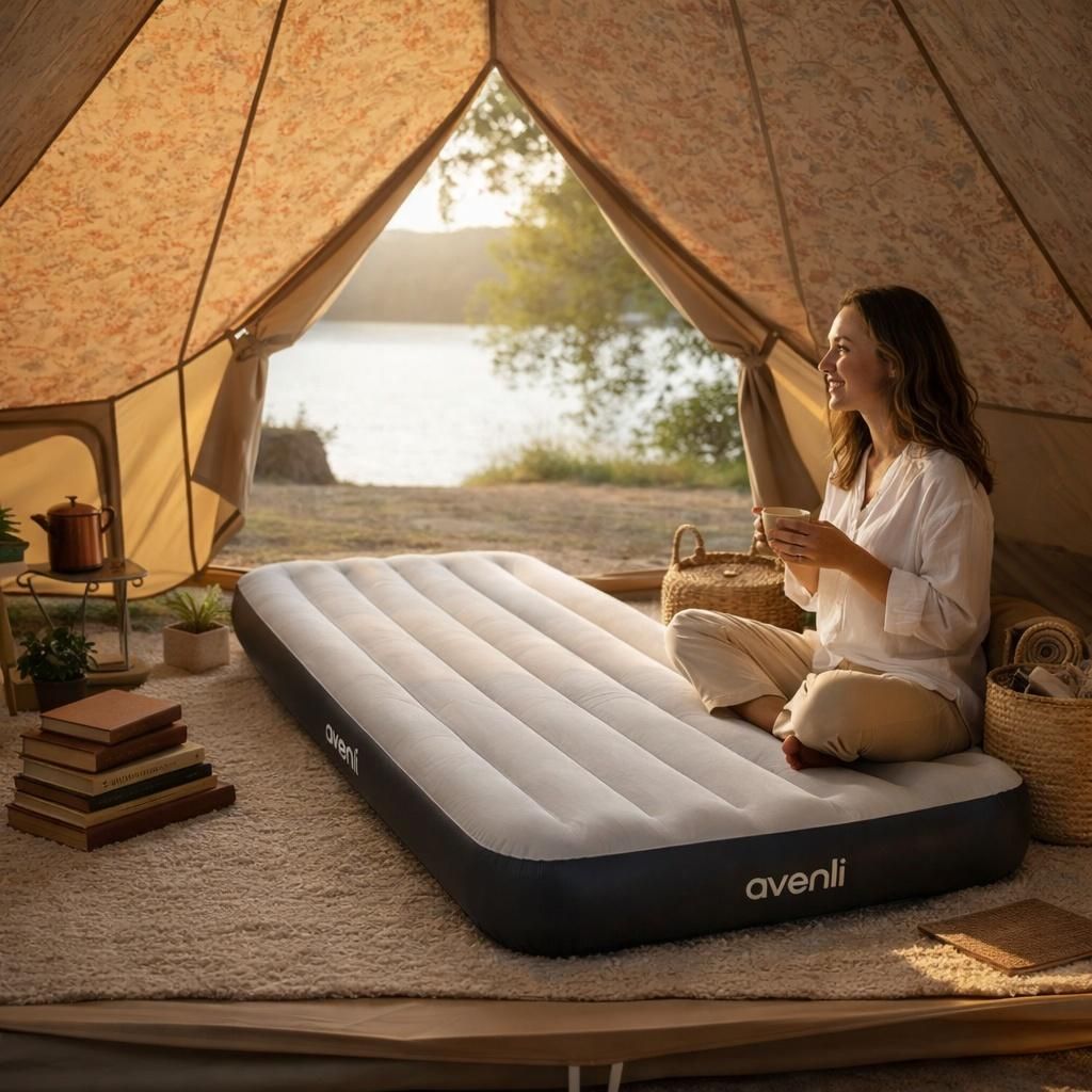 Avenli Luftmatratze Camping BeamRest grau 191x99x25cm