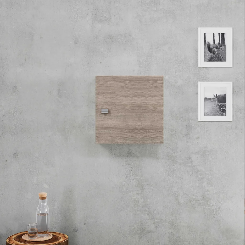 Mobiletto Pensile Bagno 45x45 cm Quercia | Design Moderno Reversibile